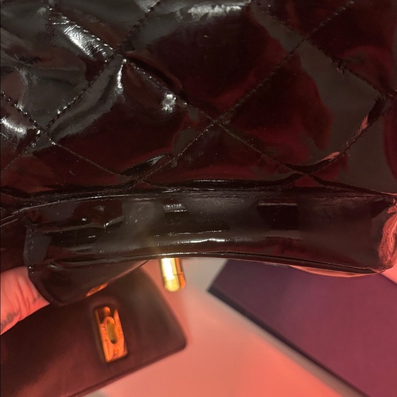 Chanel Glossy patent leatherBlack Backpack with 24k Gold Accents - Picture 13 of 15